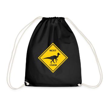 Attention: Corythosaurus crosses the road design - Drawstring Bag - black - Front