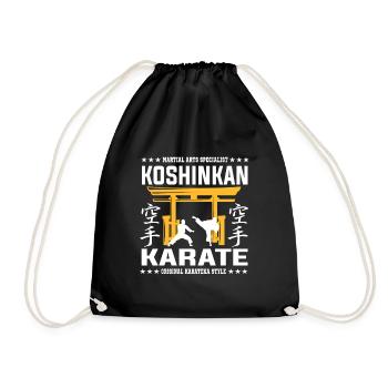 Cool Koshinkan martial arts design with kanji - Drawstring Bag - black - Front