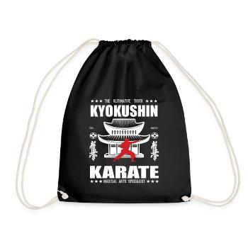 coole Kyokushin Kampfsport Design mit Kanji - Turnbeutel - Schwarz - Vorne