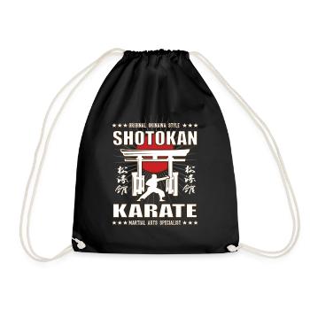 Cool Shotokan martial arts design with kanji - Drawstring Bag - black - Front