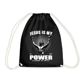Jésus est mon pouvoir - Boxing Design - Sac de sport léger - noir - Devant