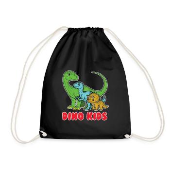 Dino Kids - Design de dinosaure mignon pour enfants - Sac de sport léger - noir - Devant