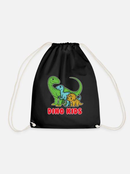 Dino Kids - Süßes Dinosaurier Design für Kinder - Turnbeutel - Schwarz