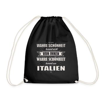 Wahre Schönheit kommt aus Italien Design - Turnbeutel - Schwarz - Vorne