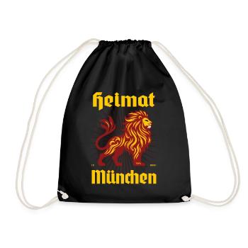 Heimat München Design mit den Löwen - Turnbeutel - Schwarz - Vorne