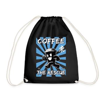 Coffee to the rescue - Drawstring Bag - black - Front