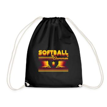 Design d’été rétro pour softball - Sac de sport léger - noir - Devant