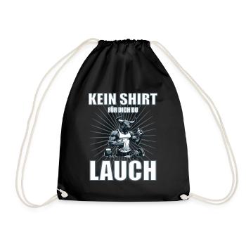 Funny Leek Design with Bodybuilder Bull - Drawstring Bag - black - Front