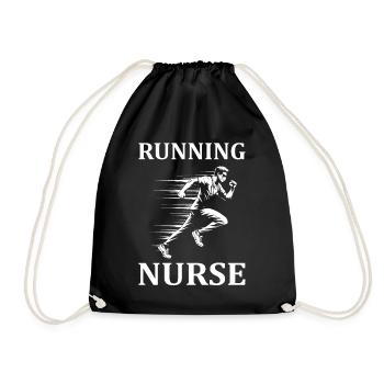 Cooles Krankenpfleger Design: Running Nurse - Turnbeutel - Schwarz - Vorne