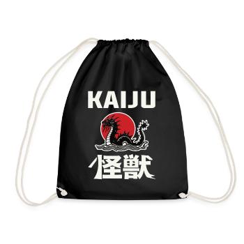 Kaiju Design mit Kanji und Seeungeheuer – Für Mons - Turnbeutel - Schwarz - Vorne