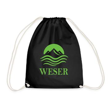 Weser – Majestic River Design - Drawstring Bag - black - Front
