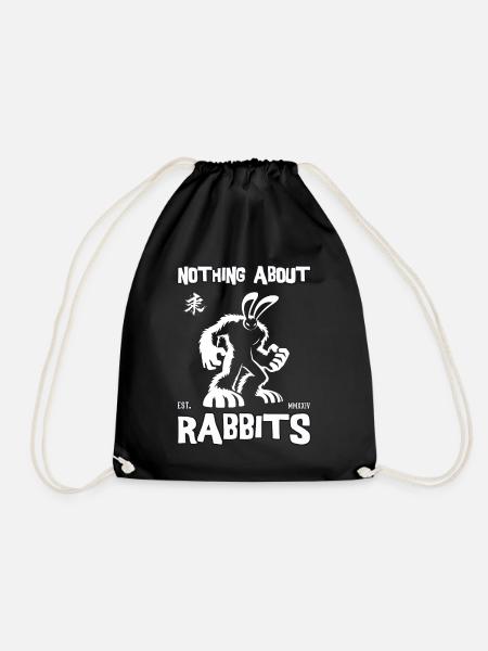 Nothing About Rabbits – Starkes Hasen Design - Turnbeutel - Schwarz