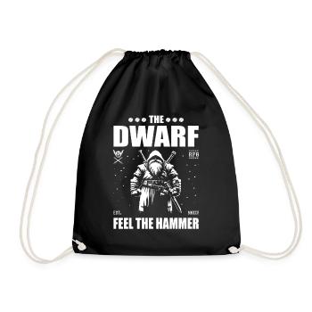 The Dwarf – Feel the Hammer – Dwarves Design - Drawstring Bag - black - Front