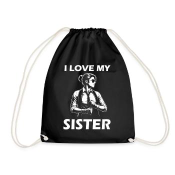 J’aime ma sœur - Design pour l’amour fraternel - Sac de sport léger - noir - Devant