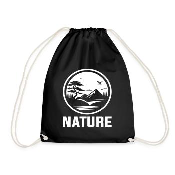 Natur - Für Umweltschutz und Landschaftsfreunde - Turnbeutel - Schwarz - Vorne