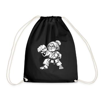 Grandma Martial Artist – The Wisdom of Strength - Drawstring Bag - black - Front