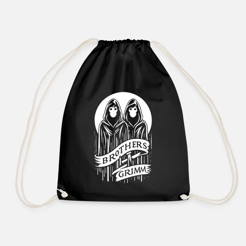 Brothers Grimm - Spooky Fairy Tale Design - Drawstring Bag - black