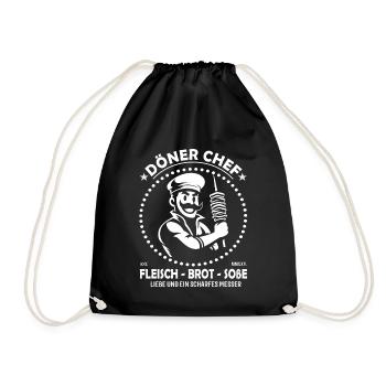 Döner Chef – Pour les vrais amateurs de rôtisserie - Sac de sport léger - noir - Devant