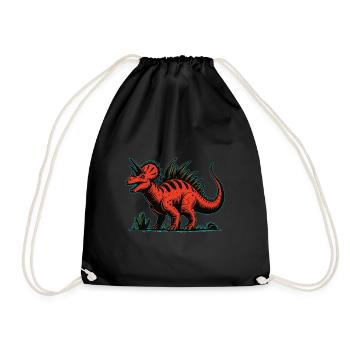 Red Dinosaur – The Design for Real Dino Fans - Drawstring Bag - black - Front