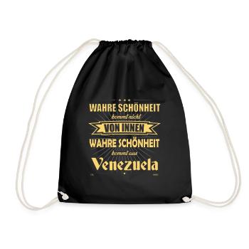 Wahre Schönheit kommt aus Venezuela Design - Turnbeutel - Schwarz - Vorne