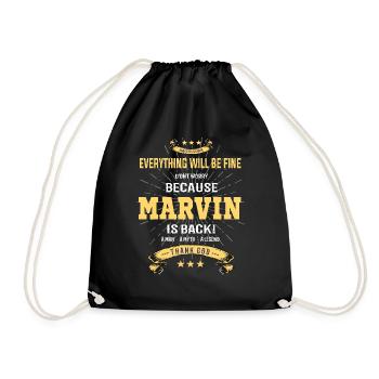 Everything will be fine Marvin Is back - Drawstring Bag - black - Front