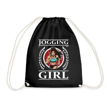 Jogging Girl – Laufen ist Leben! - Turnbeutel - Schwarz - Vorne