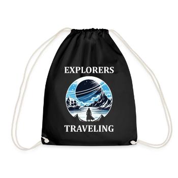 Explorer and Travel Design - Explorer Dreams - Drawstring Bag - black - Front