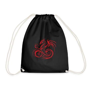 Red Dragon Mystical, Powerful and Majestic - Drawstring Bag - black - Front