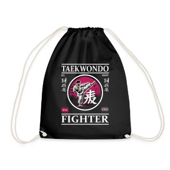 Combattant de taekwondo – Force, concentration, perfection - Sac de sport léger - noir - Devant