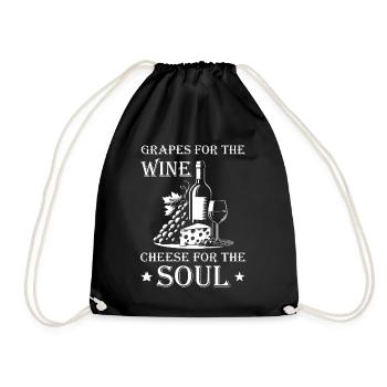 Vin et fromage – un plaisir pour l’âme - Sac de sport léger - noir - Devant