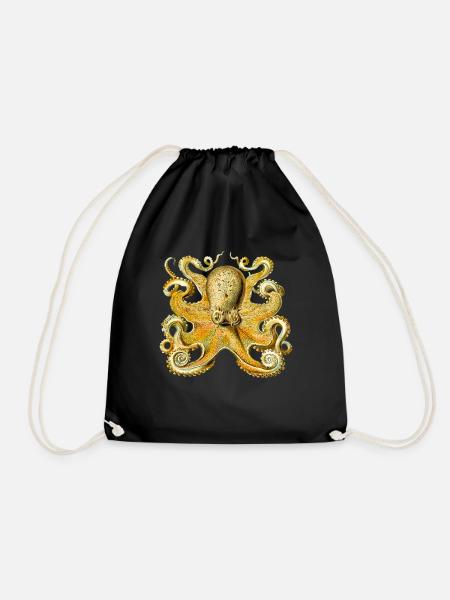tintenfisch giant octopus krake kalmar sepien fish - Turnbeutel - Schwarz