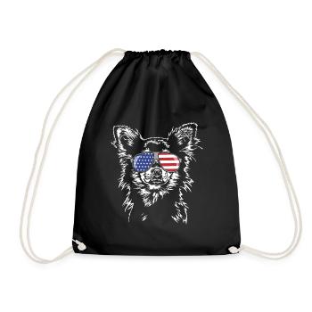 CHIHUAHUA America Flag Lunettes de soleil Chien Wilsigns - Sac de sport léger - noir - Devant