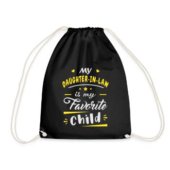 My daughter in law is my favorite child - Drawstring Bag - black - Front