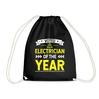 Selected Electrician of the Year - Gift - Drawstring Bag - black - Front