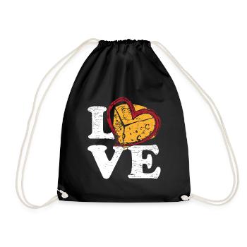 Cheese Love - Drawstring Bag - black - Front