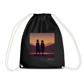 Un couple de robots paresseux profitant du coucher de soleil - Sac de sport léger - noir - Devant