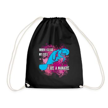 Ich träume von Manatee und Dugong - Turnbeutel - Schwarz - Vorne