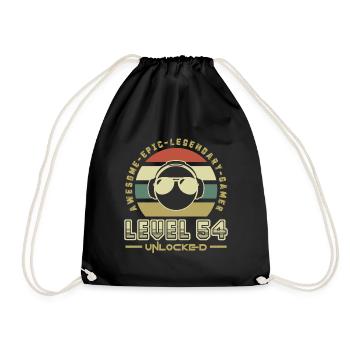 Level 54 - Drawstring Bag - black - Front