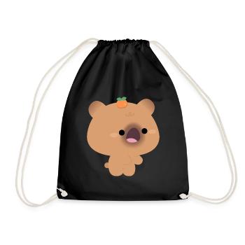 Capybara nourrissant l’amour Partie 2 - Sac de sport léger - noir - Devant
