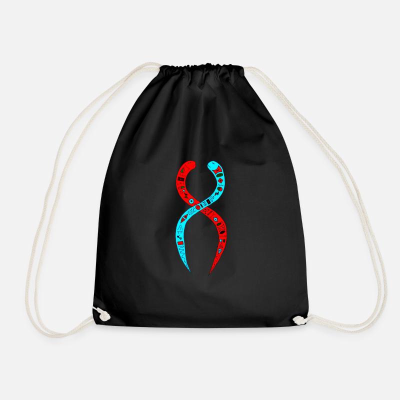 The 2 Ayahuasca snakes - Drawstring Bag - black