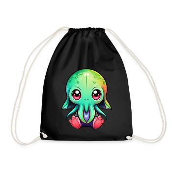 Magnetism of Lovecraft: Adorable Cute Baby Cthulhu - Drawstring Bag - black - Front