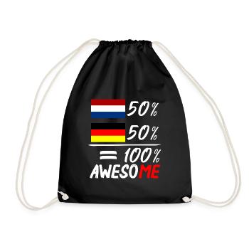 50% Néerlandais 50 % Allemand - Sac de sport léger - noir - Devant