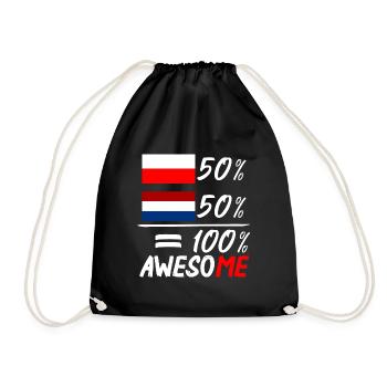 50% Netherlands 50% Poland - Drawstring Bag - black - Front