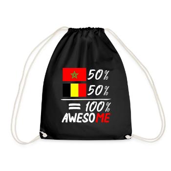 50%Maroc 50% Belgique - Sac de sport léger - noir - Devant