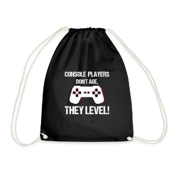Les joueurs sur console ne vieillissent pas, ils sont de niveau - videogamer - Sac de sport léger - noir - Devant