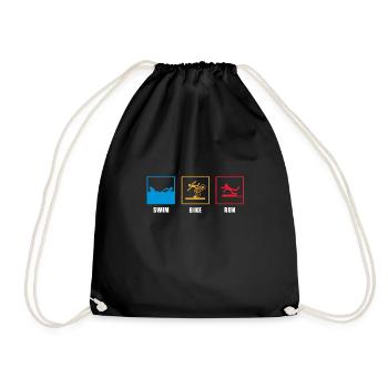 Funny traithleten, athletes, triathlon gift - Drawstring Bag - black - Front