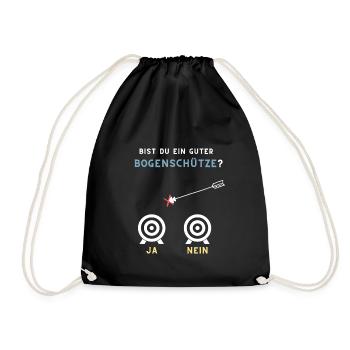 Bist du ein guter Bogenschütze ja nein - Turnbeutel - Schwarz - Vorne