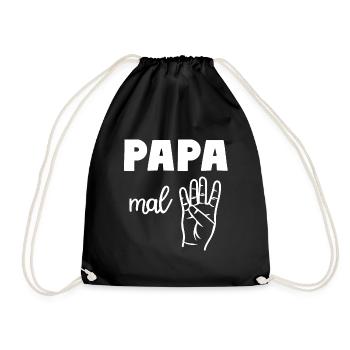 Papa mal Vier Vater - Turnbeutel - Schwarz - Vorne