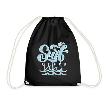 Surf rider - Drawstring Bag - black - Front