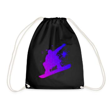 Wintersport Snowboard Snowboarder Herren Snowboard - Turnbeutel - Schwarz - Vorne